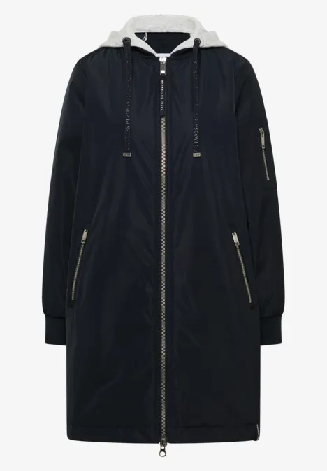 Blouson long blue navy