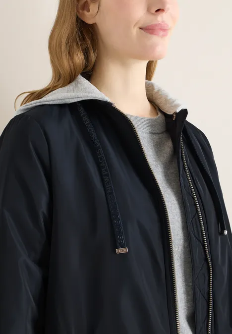 Blouson long blue navy