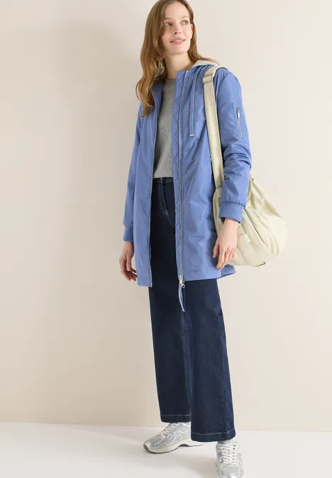 Blouson long coal blue