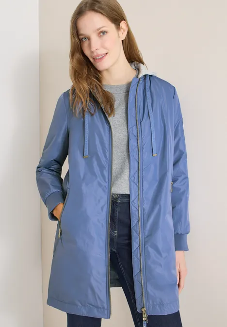 Blouson long coal blue