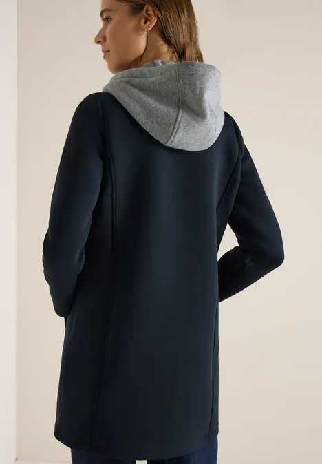 Mantel mit Sweat-Inlay blue navy