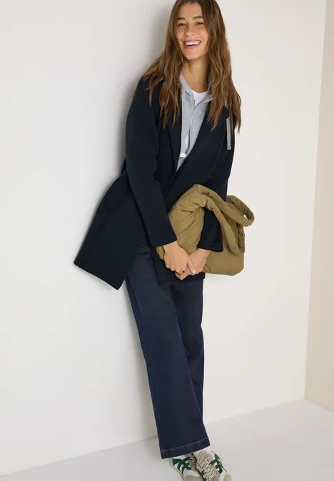 Mantel mit Sweat-Inlay blue navy