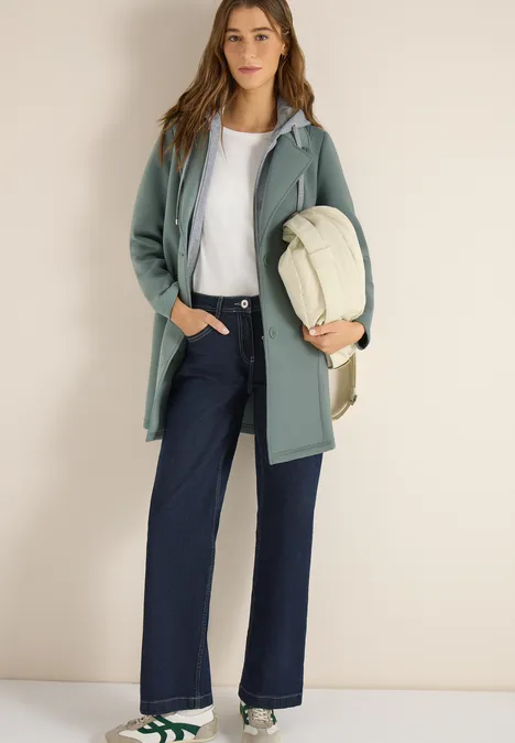 Mantel mit Sweat-Inlay kelp green