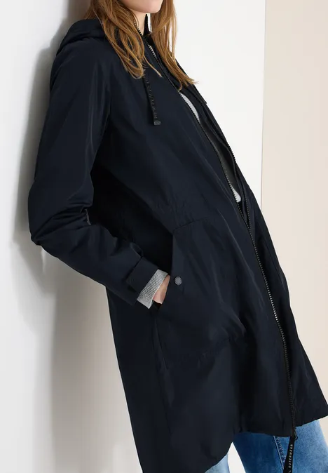 Veste longue blue navy