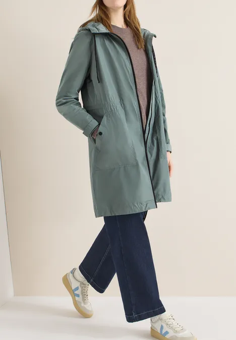 Veste longue kelp green