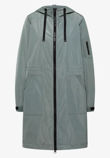 Veste longue kelp green