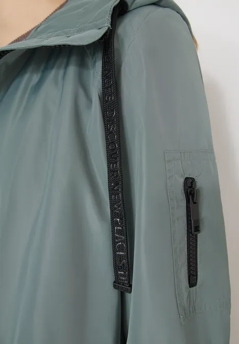 Veste longue kelp green