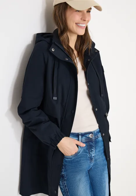 Veste longue à mémoire blue navy