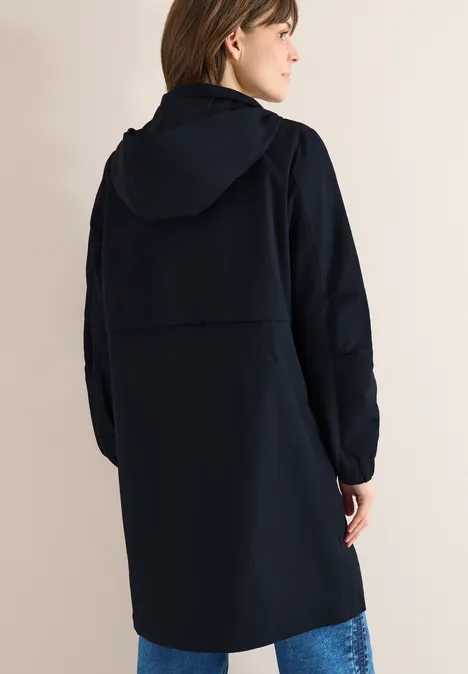 Veste longue à mémoire blue navy