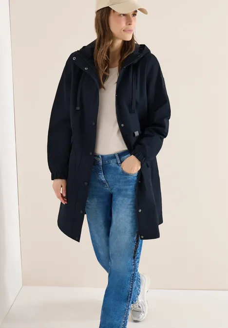 Veste longue à mémoire blue navy