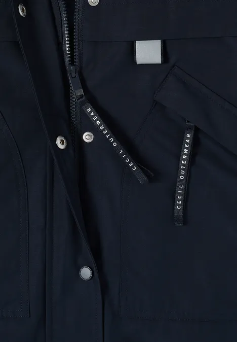 Veste longue à mémoire blue navy