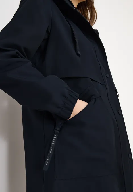 Veste longue à mémoire blue navy