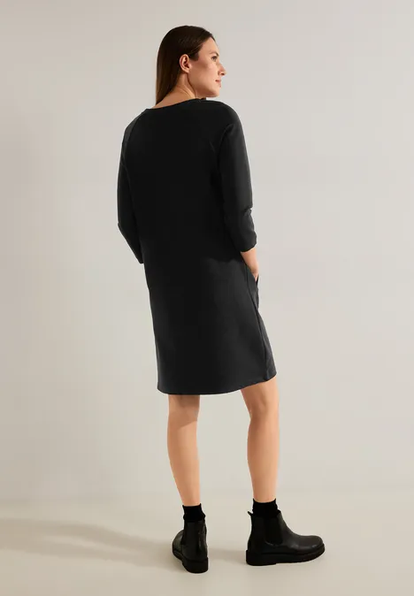 Jersey Kleid mit Taschen Black