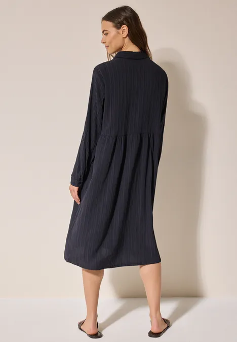 Kleid mit Streifen-Struktur universal blue
