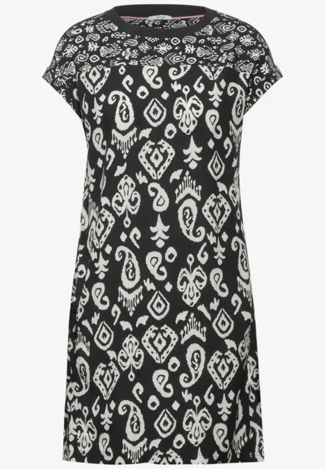 Print Mix Kleid Black