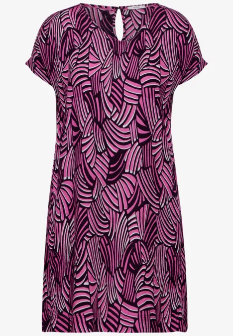 Sommerkleid mit Print aubergine red