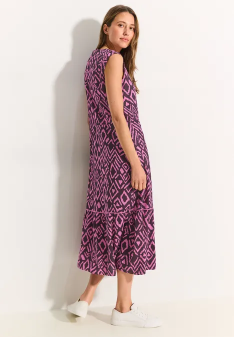 Sommerkleid mit Print aubergine red