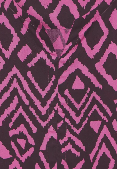 Sommerkleid mit Print aubergine red