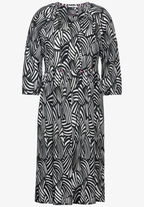 Tunika Kleid mit Print Black