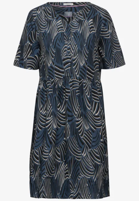 Sommerkleid mit Print dark petrol blue
