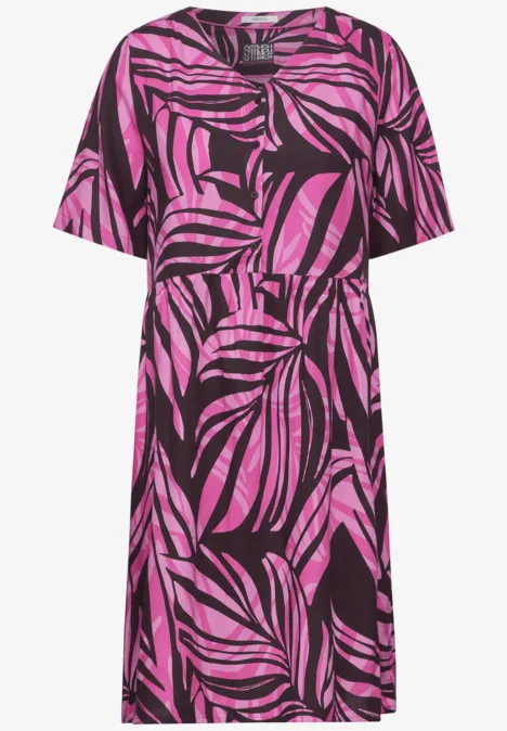 Sommerkleid mit Print aubergine red