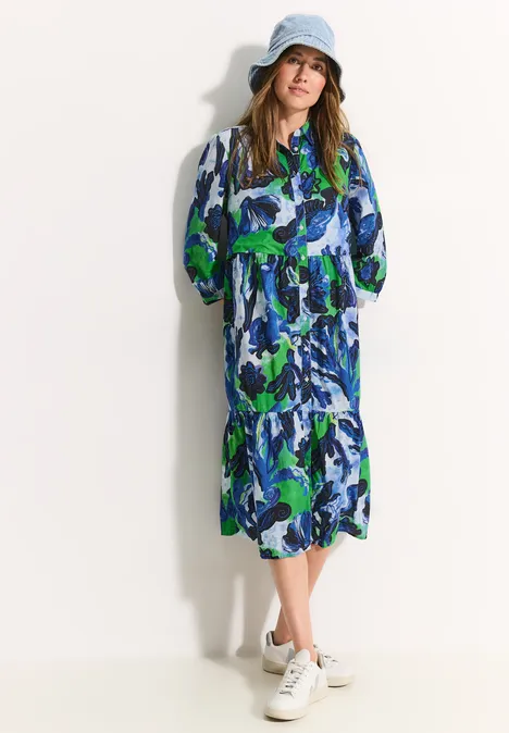 Midikleid mit Print vanilla white