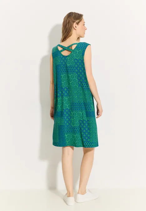 Patchwork Print Kleid fresh apple green