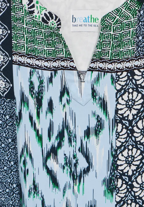 Tunika Kleid mit Print dark petrol blue