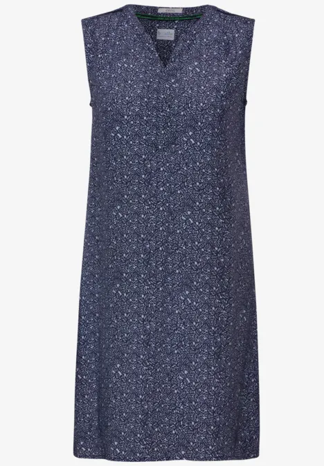 Struktur Print Kleid universal blue