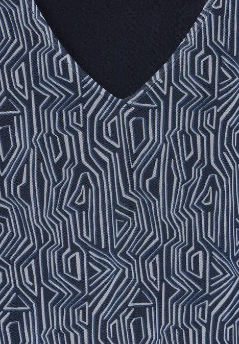 Mesh Kleid mit Print universal blue