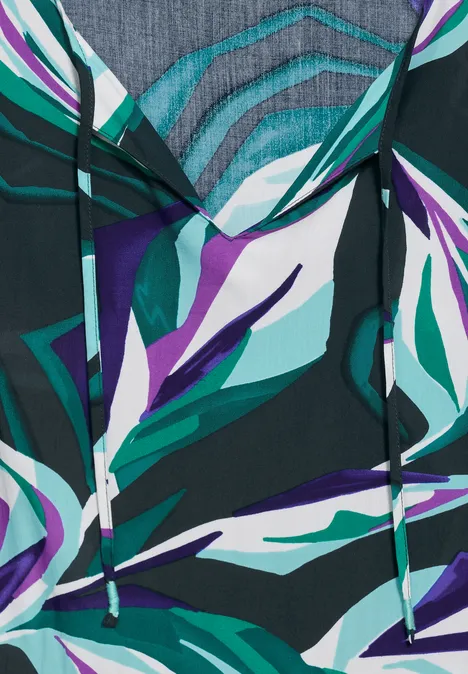 Viskose Kleid mit Print fir green