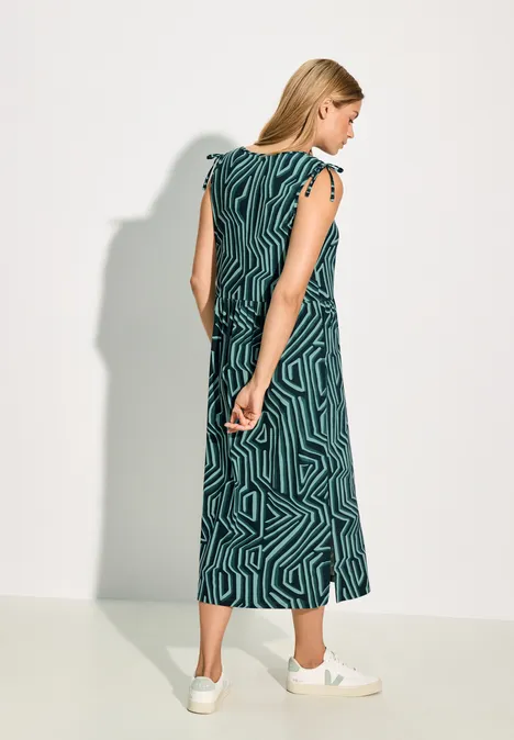Jersey Kleid mit Print fir green
