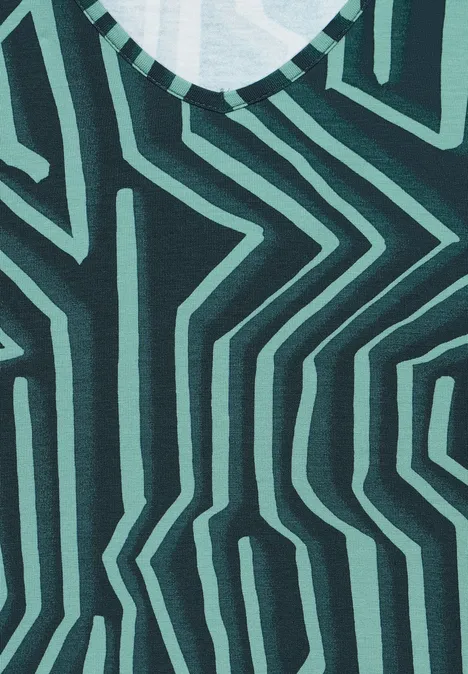 Jersey Kleid mit Print fir green