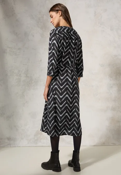 Bedrucktes Tunikakleid Black