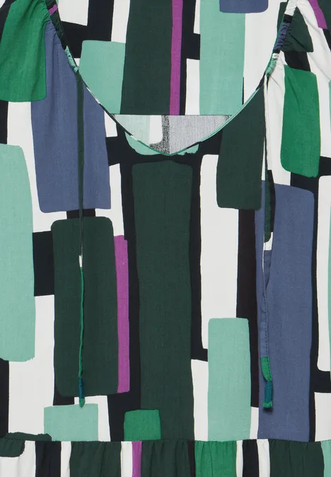 Bedrucktes Midi-Kleid fir green