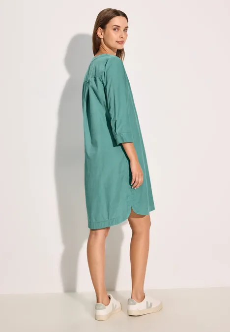 Cord-Kleid in Unifarbe adriatic green
