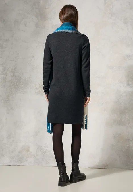 Knielanges Strickkleid charcoal grey melange