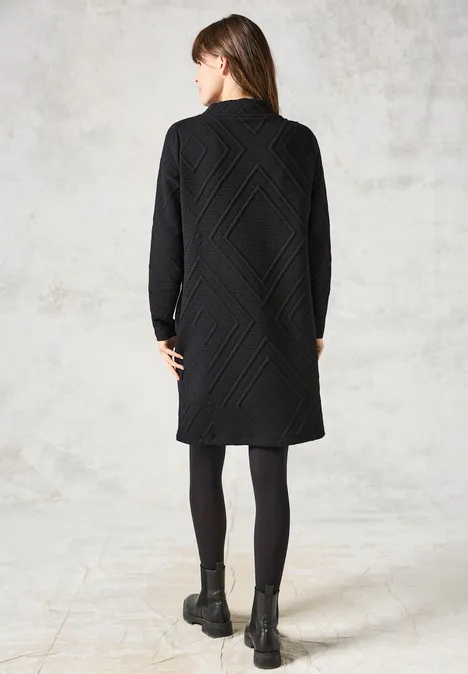 Kleid mit 3D-Strukturmuster deep charcoal grey