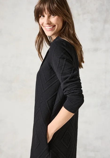 Kleid mit 3D-Strukturmuster deep charcoal grey