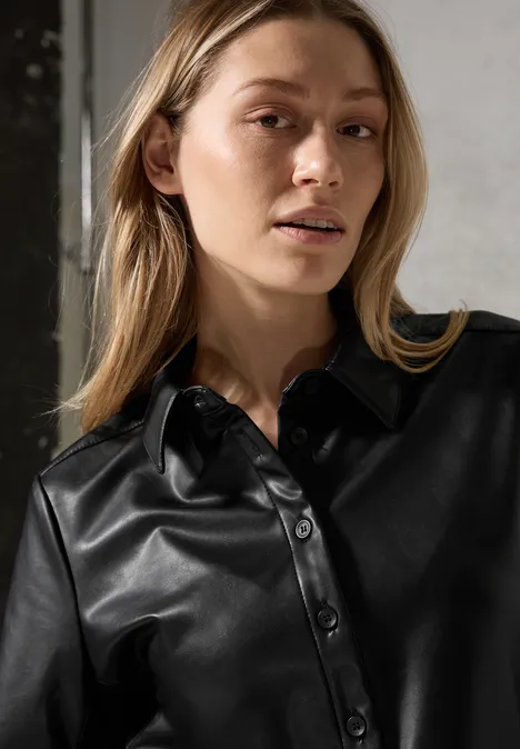 Robe au look cuir Black