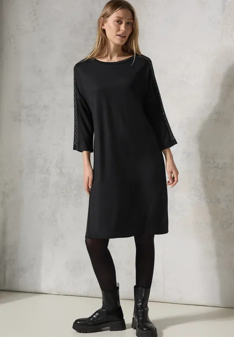 Kleid mit Mesh-Details Black