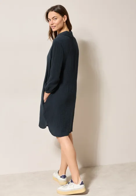 Musselin Kleid universal blue
