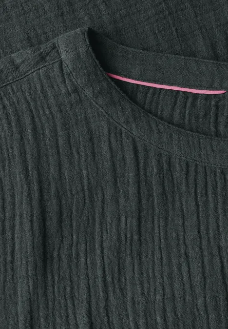 Musselin-Kleid in Unifarbe slate khaki
