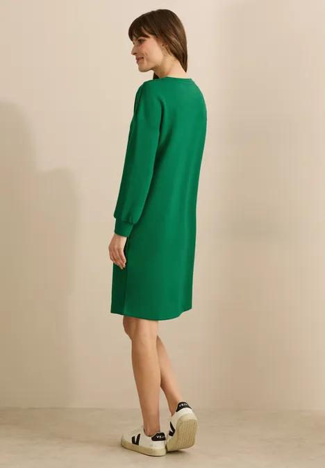 Kleid mit Knopfdetail garden green