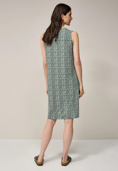 Gemustertes Jersey-Kleid balmy khaki