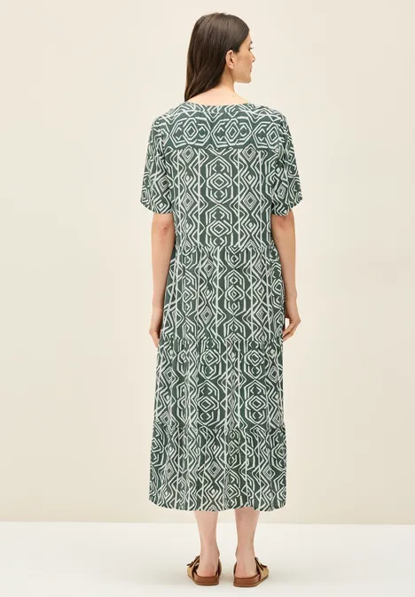 Kleid mit Volants balmy khaki
