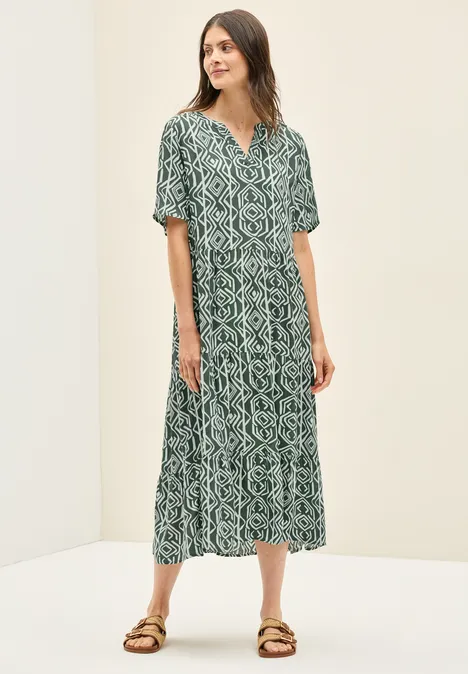 Kleid mit Volants balmy khaki