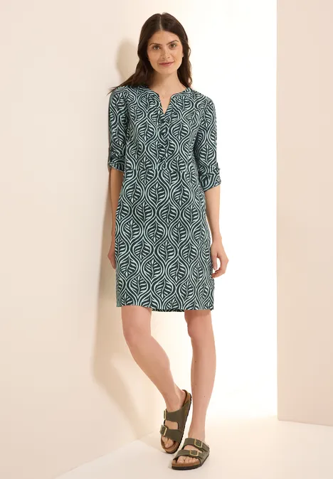 Gemustertes Tunika-Kleid slate khaki