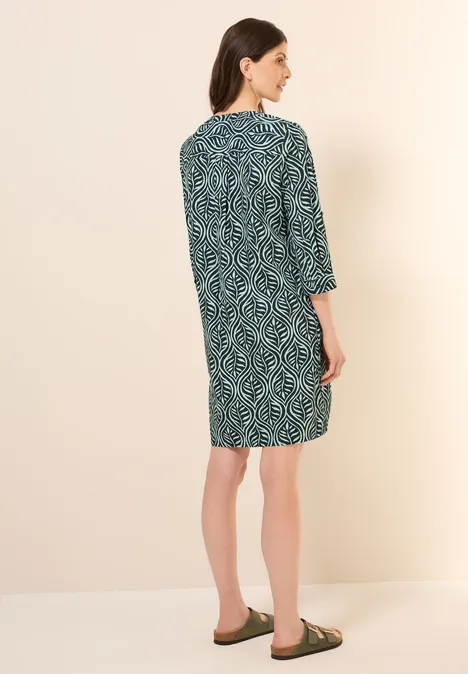 Gemustertes Tunika-Kleid slate khaki