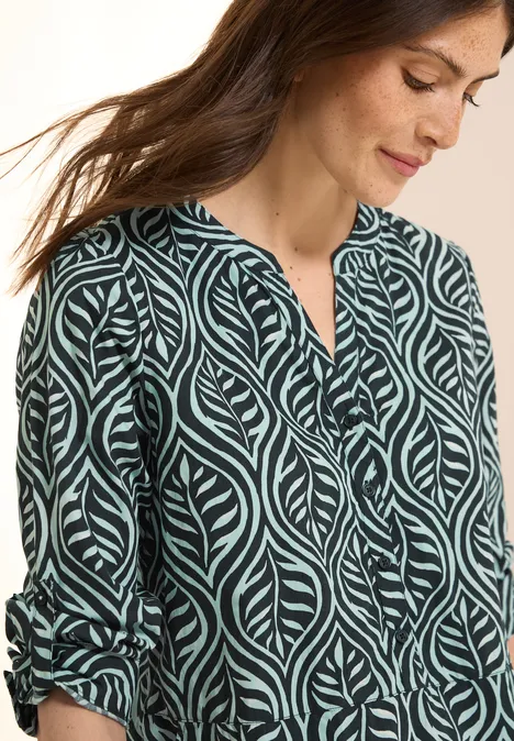 Gemustertes Tunika-Kleid slate khaki
